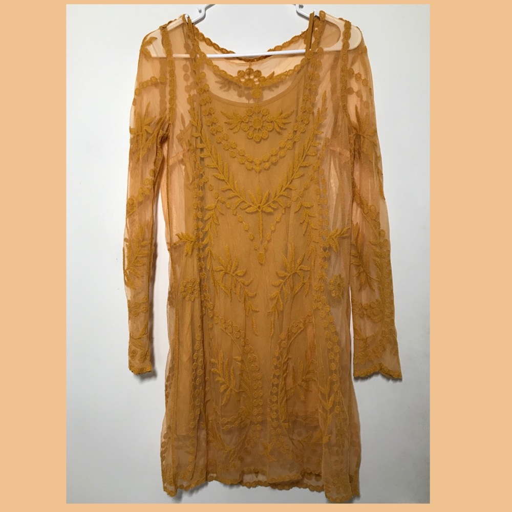 Yellow sheer dress